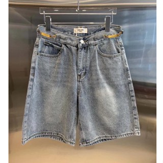 ♥ เช็คสินค้าก่อนสั่ง CELINE DENIM SHORT กางเกงยีนส์ ขาสั้น ทรงสวย แต่งอะไหล่สีทอง ขาสามส่วน ซีลีน เซลีน