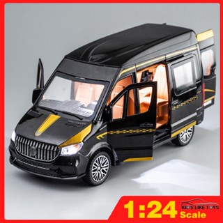 Klt โมเดลรถยนต์ สเกล 1/24 Benz Sprinter MPV โลหะ ของเล่นสําหรับเด็ก