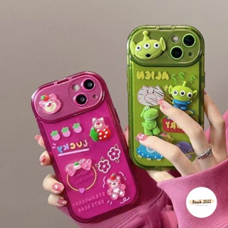 เคสโทรศัพท์ซิลิโคน TPU แบบนิ่ม ลายการ์ตูนเอเลี่ยน Toy Story Strawberry Bear สําหรับ Oppo A15 A7 A57 A9 A5 A53 A5s A12 A15s A3s A77 A11K A35 A77S A31 A33 2020