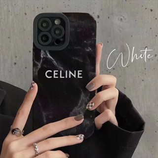 【เคสนิ่ม】เคสโทรศัพท์มือถือนิ่ม ลายทาง Celine สีดํา สําหรับ iPhone 14 13 12 Pro MAX 13Pro 12Pro 12 iPhone 11 XR XS MAX 7 8 plus