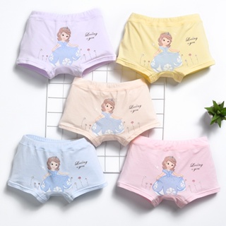 Pure cotton girls boxer shorts for babies, middle and young children, cute cartoon childrens underwear（4）