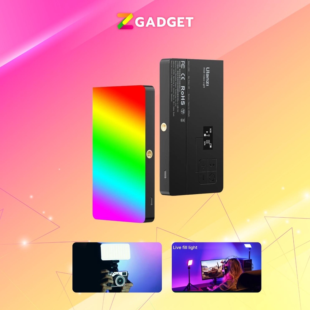 ไฟสตูดิโอ Ulanzi LT002 RGB LED ไฟถ่ายวีดีโอ LED ไฟถ่ายติ๊กต๊อก ไฟถ่ายสินค้า เปลี่ยนสีได้ 360 สี