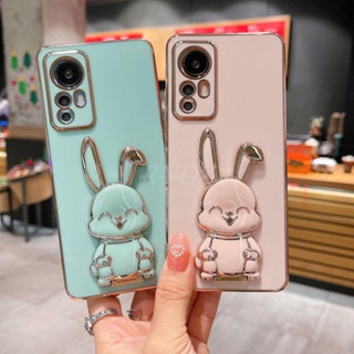 เคสซิลิโคนนิ่ม ลายกระต่ายน่ารัก 3D ชุบไฟฟ้า กันกระแทก สําหรับ Xiaomi Mi 13lite 5G 13 Pro 12T 12 Pro 13 Ultra