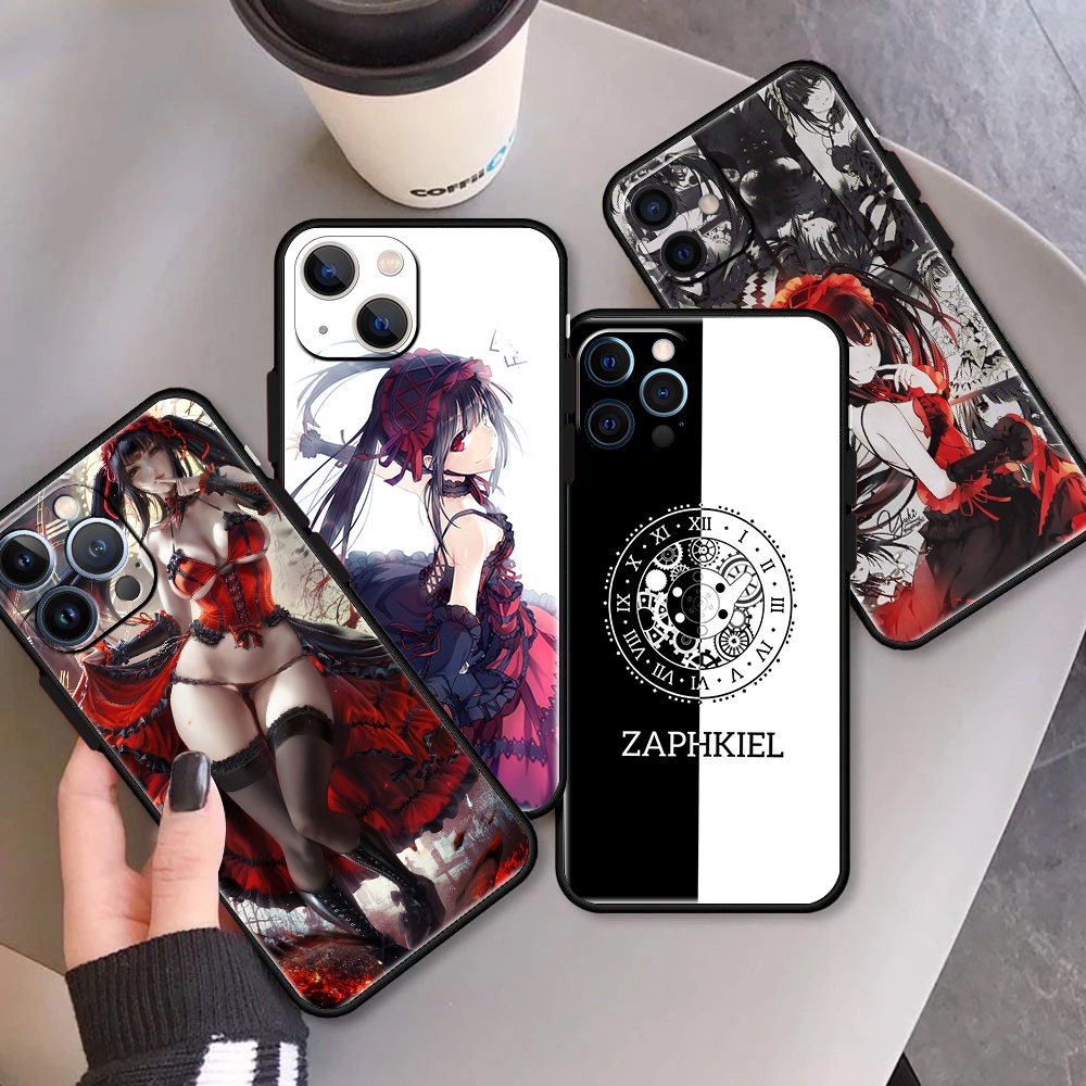 Apple iPhone 7 8 SE 13 14 PRO MAX PLUS MINI DATE A LIVE Kurumi ซิลิโคนกันกระแทก TPU ปลอกด้านตรงเคสโท