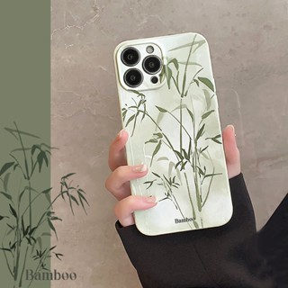 เคสซิลิโคนนิ่ม ลายไม้ไผ่ สไตล์จีน สําหรับ iPhone 15 Pro Max 15 Plus 14Pro 14ProMax 11 12 13 Pro Max