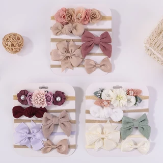 5 ชิ้น / เซต สีพื้น โบ ที่คาดผม เด็กผู้หญิง น่ารัก ทารกแรกเกิด บูติก ที่คาดผม แฮนด์เมด อุปกรณ์เสริมผม