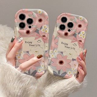 เคสโทรศัพท์มือถือ TPU นิ่ม แบบใส ลายดอกไม้ สีครีม สีขาว สําหรับ IPHONE 7 8 14 PLUS X XS XR 11 12 13 MINI MAX PRO