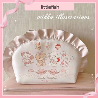 [littlefish] Mikko Joint กระเป๋าเครื่องสําอาง กระเป๋าเกี๊ยว น่ารัก สไตล์ญี่ปุ่น สําหรับผู้หญิง