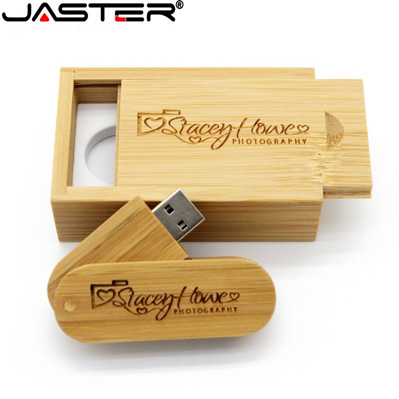 Cod! Jaster (โลโก้ลูกค้าฟรี 1 ชิ้น) แฟลชไดรฟ์ USB 2.0 64GB ไม้เมมโมรี่สติ๊ก 32GB พร้อมเคส U Disk 16GB 8GB 4GB