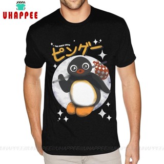 เสื้อยืด พิมพ์ลาย The Pingu Show กําหนดเอง สีดํา สําหรับผู้ชาย วันวาเลนไทน์ 444834