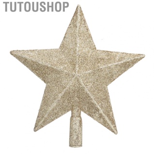 Tutoushop Star Tree Topper Decorated Golden Light Weight Shiny Mini Christmas Tree Toppe F