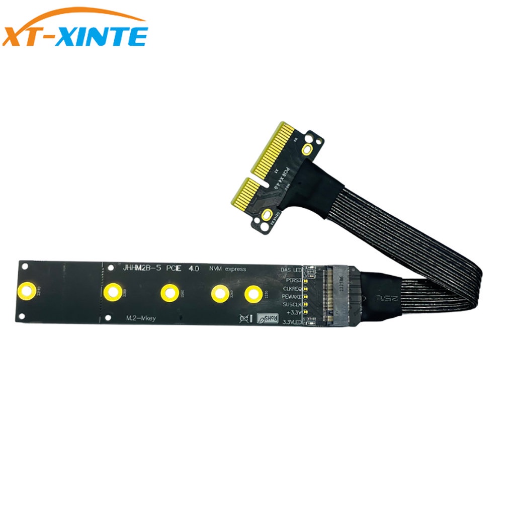Xt-xinte ใหม่ อะแดปเตอร์ขยาย PCI Express 4.0 X4 เป็น M.2 ชุบเงิน สําหรับ NVME SSD 4.0 PCIE 4X NVME 22110 GEN4 Riser Extender