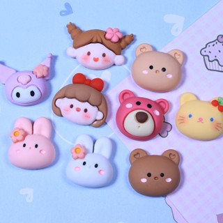 10 ชิ้น การ์ตูนสัตว์ เรซิ่น เครื่องประดับ DIY ครีมกาว เคสโทรศัพท์ กิ๊บติดผม หัวเชือก กล่องเก็บสติกเกอร์