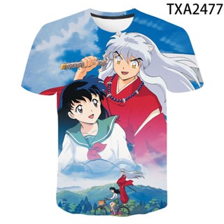 ใหม่ เสื้อยืดลําลอง แขนสั้น พิมพ์ลาย Inuyasha แนวสตรีท 2022