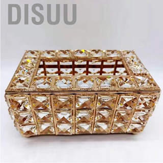 Disuu Tissue Box Crystal Iron Shining Paper Holder Home Accessories for Coffee Bar Hotel Living Room