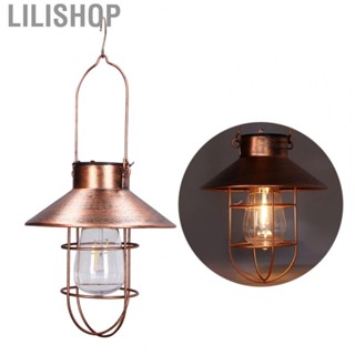 Lilishop Solar Hanging Light Decor Iron Frame  Outdoor Retro Lantern For Yard Porch