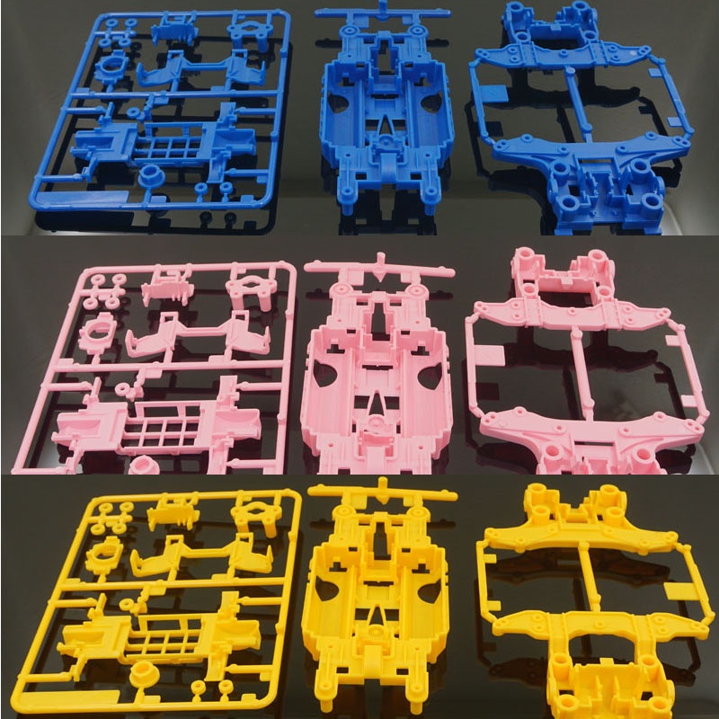 Project D mini 4wd รถแข่ง MS แชสซี สีฟ้า สีชมพู เหลือง สีดํา สําหรับ tamiya mini 4wd รถแข่ง(Project 