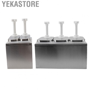 Yekastore Sauce Dispenser Plastic and Stainless Steel Condiment Pump Station Sauce Dispenser For Kitchen Home Kitchen Sauce Pump