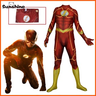 ชุดจั๊มสูทคอสเพลย์ Barry Allen The Flash Zentai สําหรับปาร์ตี้ฮาโลวีน