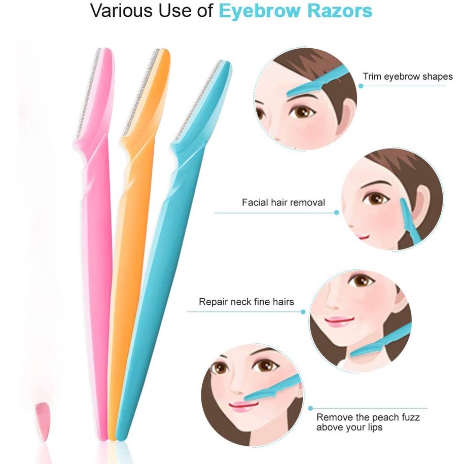 4 ชิ้น / เซต มีดโกนคิ้ว กรรไกรคิ้ว พร้อมหวี สเตนเลส พลาสติก มีดโกน กําจัดขนบนใบหน้า มีดโกน เครื่องมือแต่งหน้า - รูปที่ 5