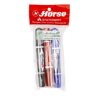 Horse (ตราม้า) ปากกาเคมี 2 หัว คละสี