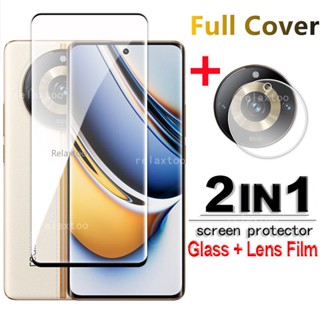 2IN1 Full Tempered Glass For OPPO Realme 11 10 Pro Plus Pro+ 11Pro+ 10Pro+ Realem11 5G 4G Phone Front Lens Camera Film Full Curved Screen HD Clear Protector Cover Glass Case Film