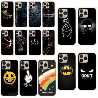 H3 Apple Iphone 14 pro เคส TPU นิ่ม ซิลิโคน ป้องกัน เคสโทรศัพท์ เคสโทรศัพท์ สีดํา