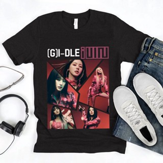 เสื้อยืด พิมพ์ลายกราฟฟิค Gi-Dle สไตล์วินเทจ แฟชั่นเกาหลี สําหรับผู้ชายและผู้หญิง