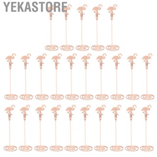 Yekastore Memo Card  24 Pcs Table Card Holder Rose Gold Flamingo Shape Rust