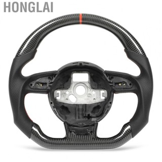 Honglai Customized Steering Wheel  Red Stitching  Oxidation Excellent Grip Carbon Fiber Steering Wheel  for B8.5 RS3 RS4 RS5 RS6 RS7