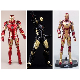 โมเดล Iron Man Iron Man MK42 สีทอง แบบเรืองแสง เคลื่อนย้ายได้ ของเล่นสําหรับเด็ก