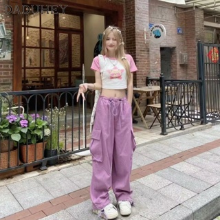 DaDuHey🎈 Womens Overalls Retro American Style High Waist Straight Pants Slimming Summer Wide-Leg Pants Casual  Cargo Pants