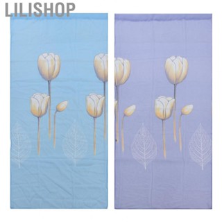 Lilishop Blue Sheer Curtain Filter Light Purple Flowers Sheer Curtains For Living Room DA