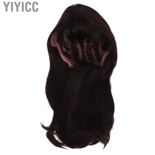 Yiyicc Black  Color Bangs Wigs Heat Resistant High Temperature Synthetic Wigs For