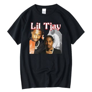 เสื้อยืดผ้าฝ้าย พิมพ์ลาย Rapper Lil Tjay สไตล์วินเทจ ขนาดใหญ่ 4XL 5XL 6XL สําหรับผู้ชาย