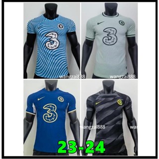 เสื้อกีฬาแขนสั้น ลายทีมชาติฟุตบอล Chelsea Home and Away 23 24 ชุดเหย้า คุณภาพสูง