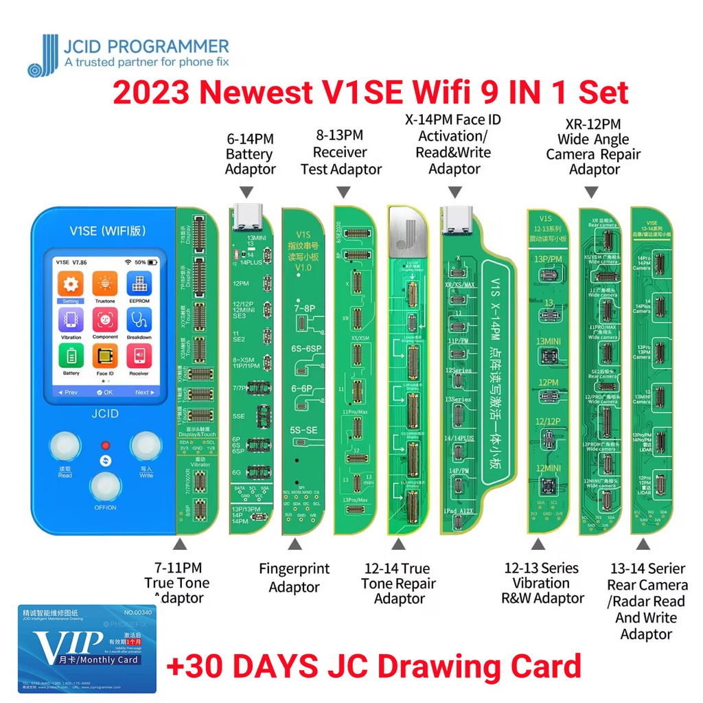Jc V1SE บอร์ดแบตเตอรี่สแกนลายนิ้วมือ กันกระแทก สําหรับ iPhone 11 12 Mini 13 Pro Max 14 JC JCID V1SE