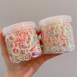 ชุด 2,000 ชิ้น ยางรัดผม แบบหนัง ยืดหยุ่นสูง ขนาดเล็ก สีมาการอง แฟชั่นฤดูร้อน สไตล์เกาหลี สําหรับเด็กผู้หญิง