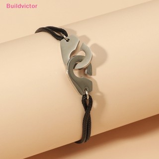 Buildvictor สร้อยข้อมือ เชือกหนังไทเทเนียม เครื่องประดับแฟชั่น สําหรับผู้หญิง