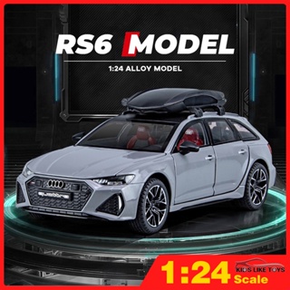 Klt โมเดลรถยนต์ สเกล 1:24 Audi RS6 อัลลอย ของเล่น ของขวัญวันเกิด สําหรับเด็กผู้ชาย