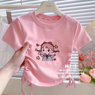 พร้อมส่ง ลดกระหน่ํา เสื้อยืดแขนสั้น พิมพ์ลายการ์ตูน สไตล์เกาหลี ญี่ปุ่น 23 ฤดูร้อน สําหรับผู้หญิง