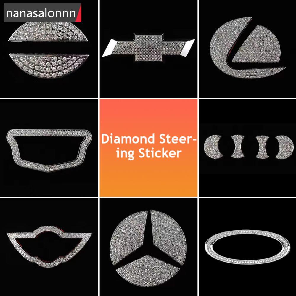 Nanasn| สติกเกอร์โลโก้โลหะ รูปโลโก้ CarI ประดับเพชร วิบวับ สําหรับติดตกแต่งพวงมาลัยรถยนต์ BMW F6J3 1