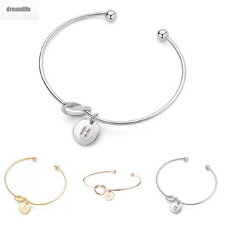 【DREAMLIFE】Women Gold Silver Letter Bracelet Knotted Personality Simple Fashion Bracelet