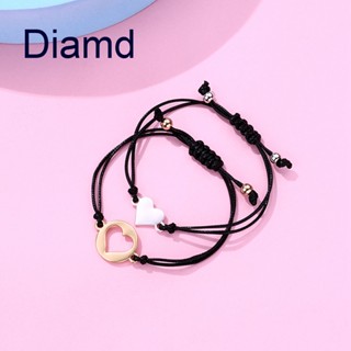 Diamd สร้อยข้อมือสาน รูปหัวใจ สําหรับแม่ และลูกสาว 2 ชิ้น ต่อชุด