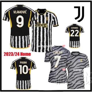 เสื้อกีฬาแขนสั้น ลายทีมชาติฟุตบอล Juventus 23/24 VLAHOVIC CHIESA MILIK 2023 POGBA ชุดเหย้า สําหรับผู้ชาย