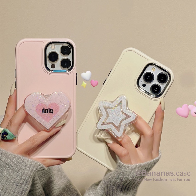 เคสโทรศัพท์มือถือ ลายหัวใจ ดาว เลนส์โลหะ พร้อมขาตั้ง สําหรับ iPhone 14 Plus 14 13 12 11 Pro Max X XS XR XS Max 7 8 Plus SE2020