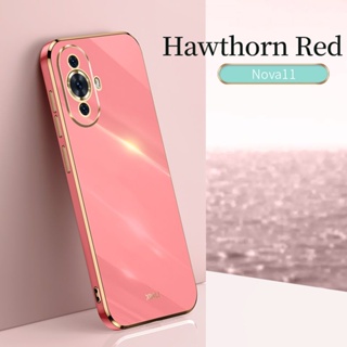 เคสโทรศัพท์ซิลิโคน TPU แบบนิ่ม ชุบทอง 6D ป้องกันกล้อง หรูหรา สําหรับ Huawei Nova 11 Pro Nova11 11Pro 4G 2023