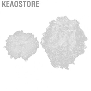 Keaostore Santa Claus Beard  Fake White Multipurpose with Large + Wig for Halloween Party Christmas