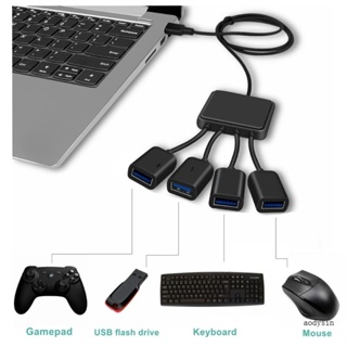 Aod อะแดปเตอร์ฮับขยายสายเคเบิล USB 4 พอร์ต สําหรับแล็ปท็อป โน้ตบุ๊ก แล็ปท็อป เมาส์