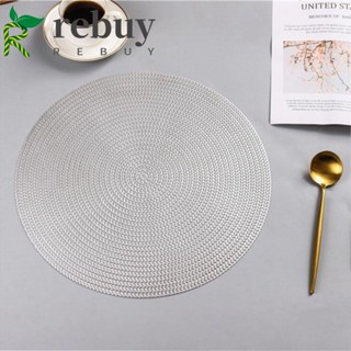 Rebuy แผ่นรองจาน Pvc ทรงกลมป้องกันความร้อนสําหรับตกแต่งโต๊ะอาหารโรงแรมงานแต่งงานหลากสี 38ซม.